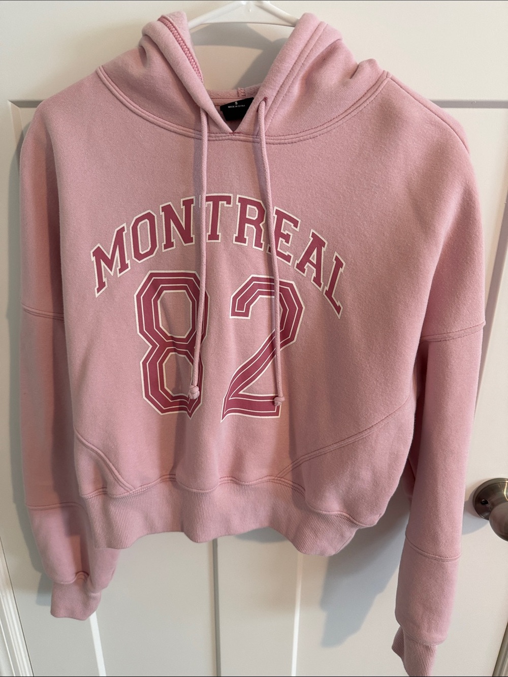 PacSun Montreal 82 Pink Hooded Crop Sweatshirt